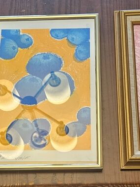 Blueberries and Tomatoes Wall Art in Brass and Wooden Frames